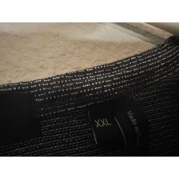 Theory Gaskell Henley T-shirt Mens Size XXL Blue Stripes Short Sleeve - Picture 2 of 5